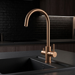 Смеситель для кухни K22CO, Кухня/Kitchen, с подключением к фильтру, медь, ESKO