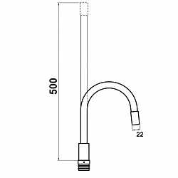Излив гибкий, для кухни, EH402BCr, черный/хром, ESKO